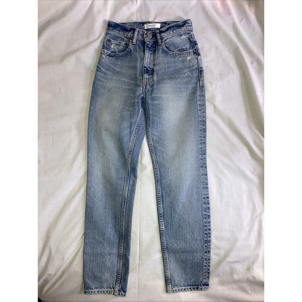 MOUSSY Jeans Womens Size 23 Light Wash Japan Tapered Leg High Waisted